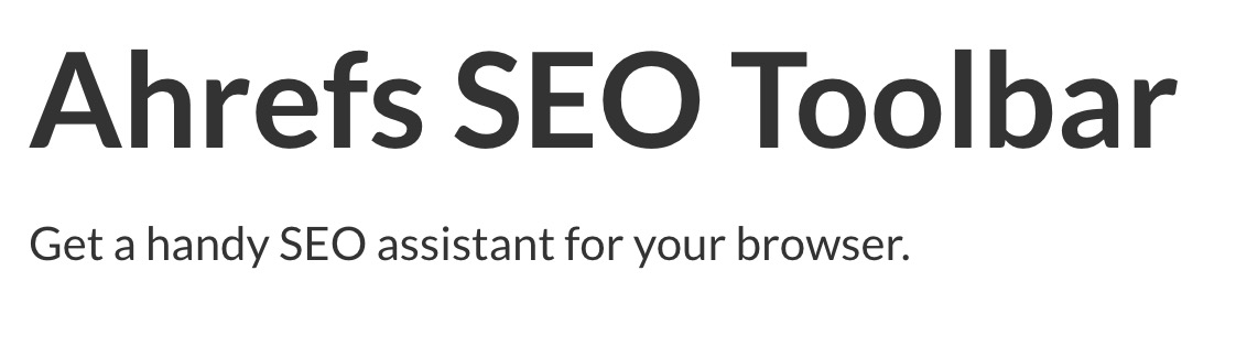 Ahrefs 的 SEO 工具欄