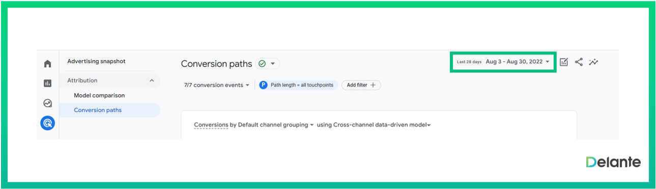 轉(zhuǎn)化路徑報告 GA4 日期
