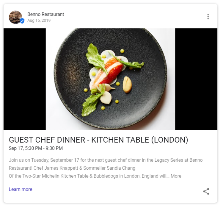 谷歌我的商業(yè)帖子示例