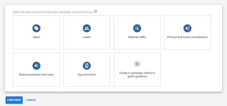 谷歌廣告系列中的目標(biāo)類型