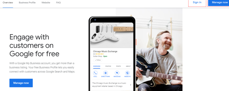 谷歌我的業(yè)務界面