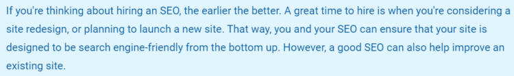 谷歌關(guān)于何時(shí)雇用 seo 代理的建議