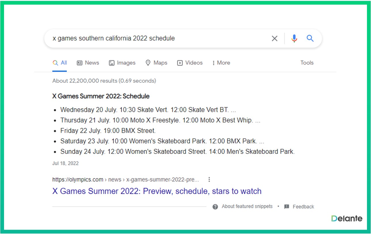 谷歌 serp 功能活動時(shí)間表
