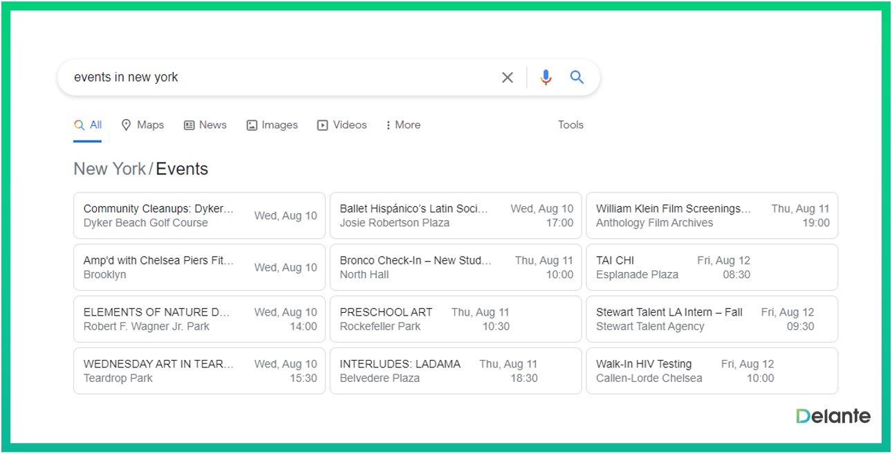 谷歌 serp 功能事件