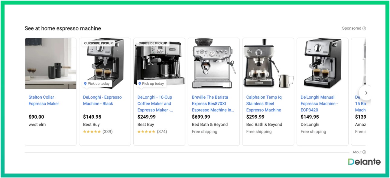 谷歌 serp 功能購物廣告