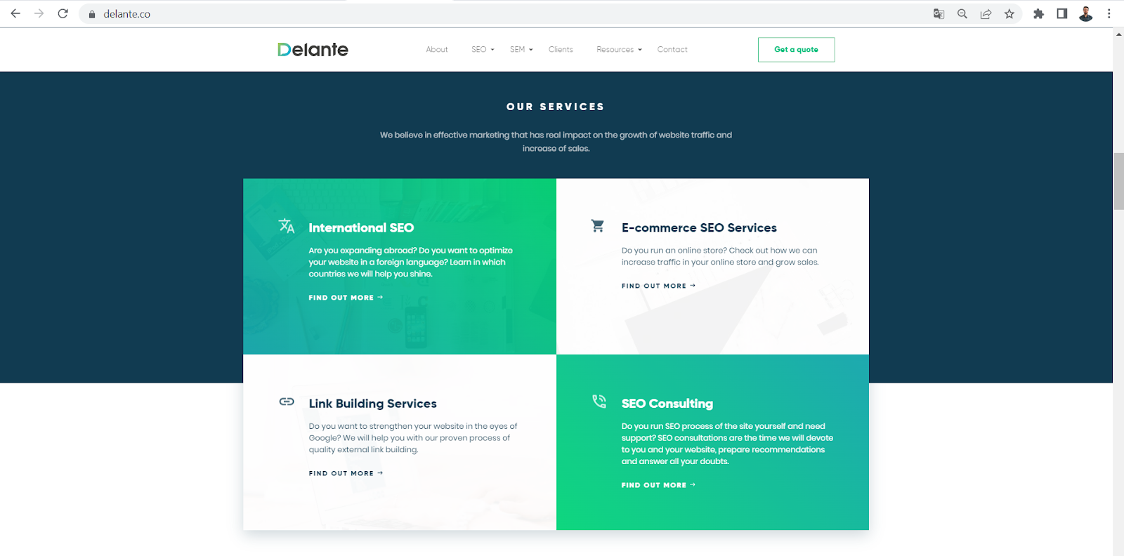 從主頁到服務(wù)的內(nèi)部鏈接