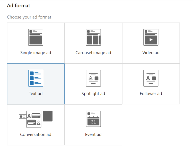 Linkedin 廣告格式