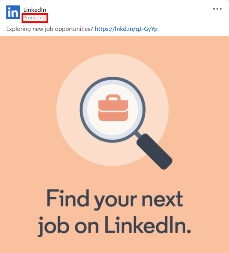 linkedin 廣告單張圖片示例