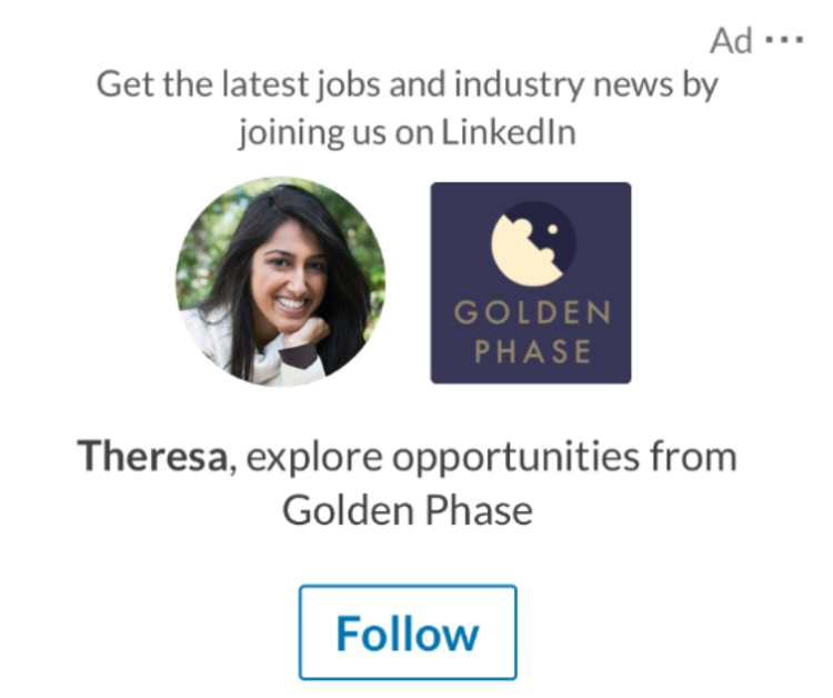 linkedin 廣告關注者示例