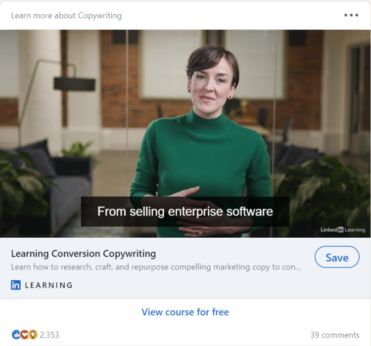 LinkedIn 廣告視頻示例