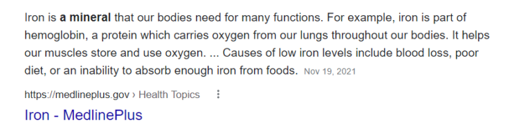 什么是 lsi 關(guān)鍵字鐵元素示例