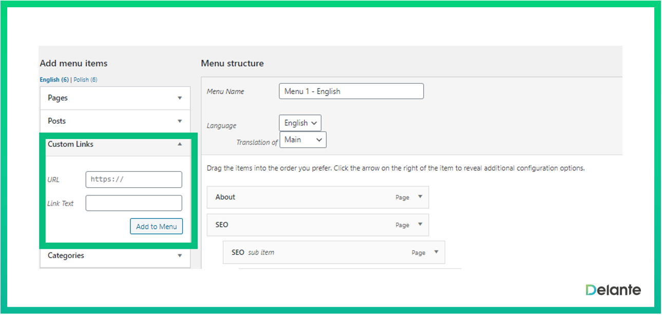 wordpress 添加自定義鏈接