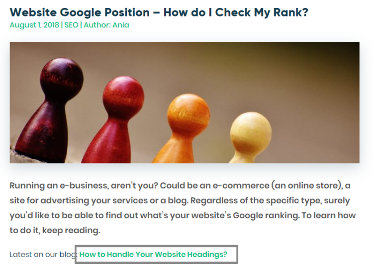 在公司博客上鏈接 - 示例