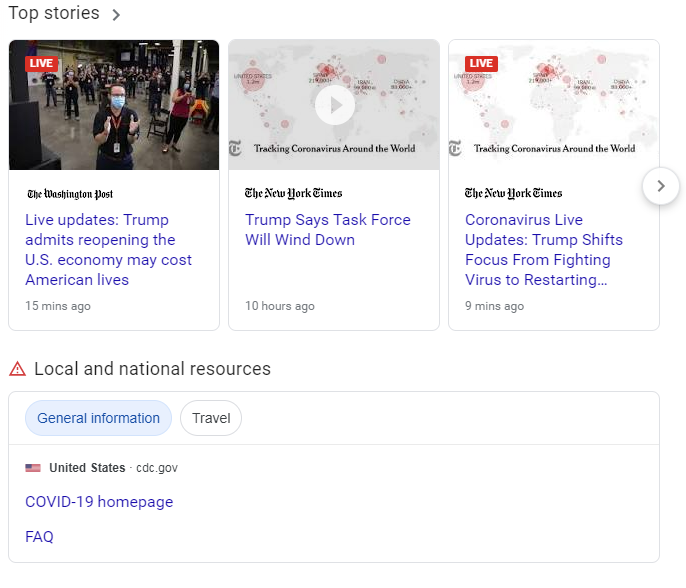 冠狀病毒新聞 - 本地 Google 搜索結(jié)果
