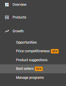 Google Merchant Center - 暢銷書報告