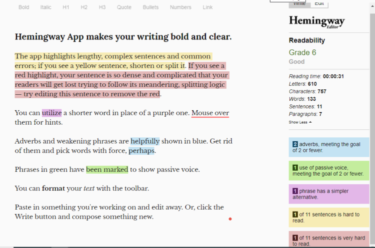 Hemmingway Editor 作為 SEO 的最佳工具之一