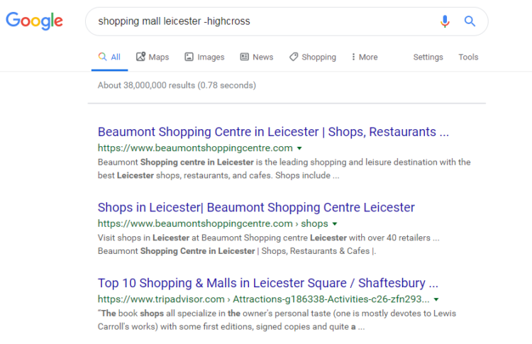 否定關(guān)鍵字谷歌搜索黑客