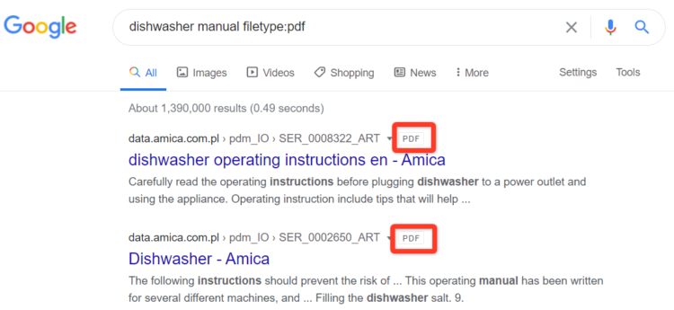pdf 和 pdf 搜索查詢(xún)的 seo 示例