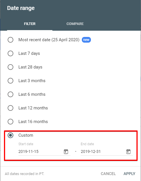 季節(jié)性 SEO 工具 - 定制期